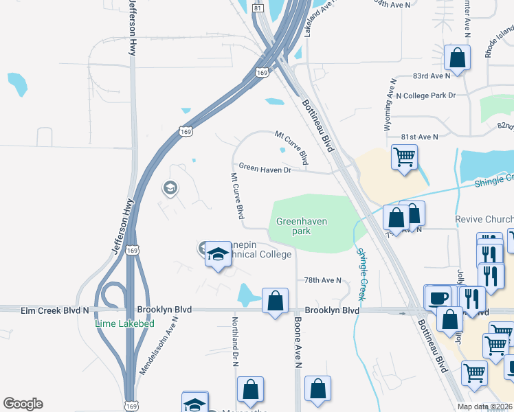 map of restaurants, bars, coffee shops, grocery stores, and more near 7924 Mount Curve Boulevard in Minneapolis