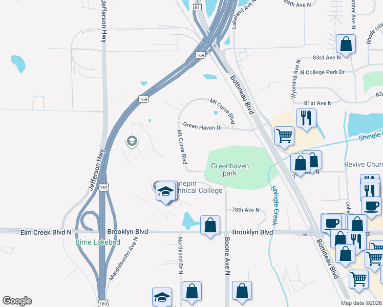 map of restaurants, bars, coffee shops, grocery stores, and more near 7924 Mount Curve Boulevard in Minneapolis