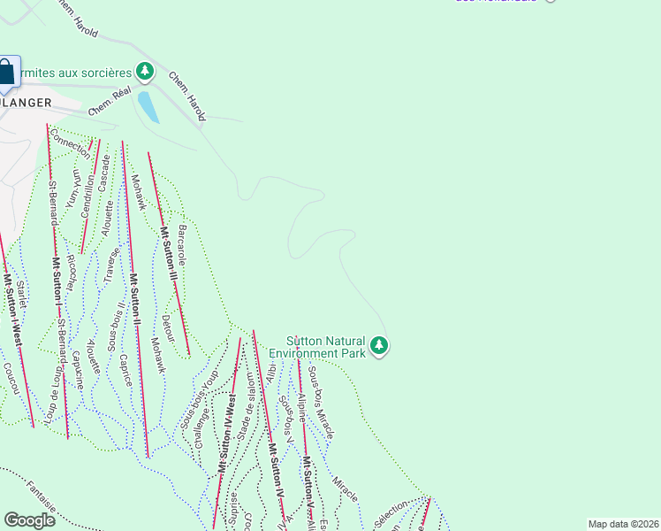 map of restaurants, bars, coffee shops, grocery stores, and more near 575 Chemin Réal in Sutton