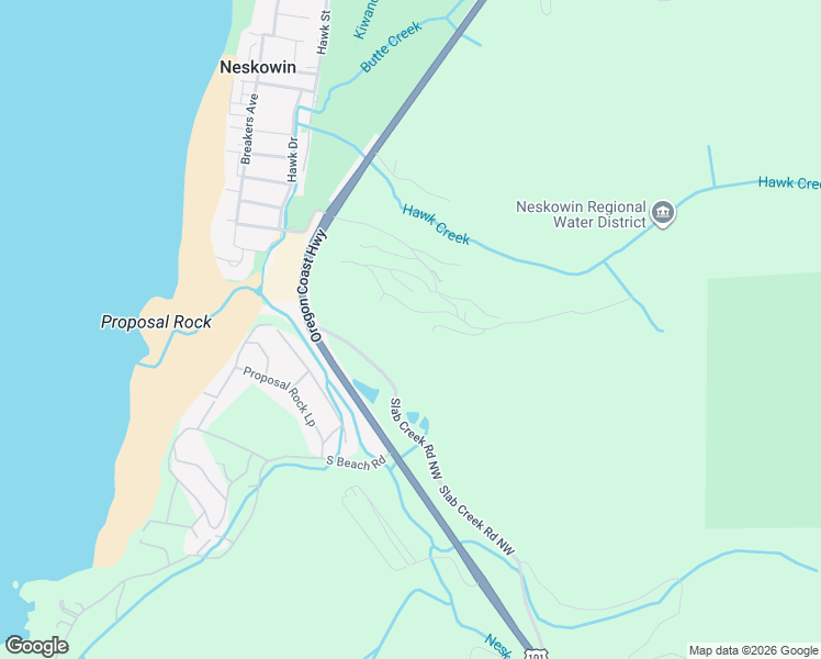 map of restaurants, bars, coffee shops, grocery stores, and more near 4920 Hilltop Lane in Neskowin