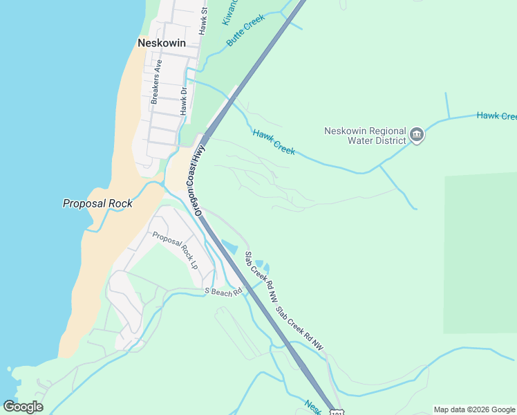 map of restaurants, bars, coffee shops, grocery stores, and more near 4920 Hilltop Lane in Neskowin