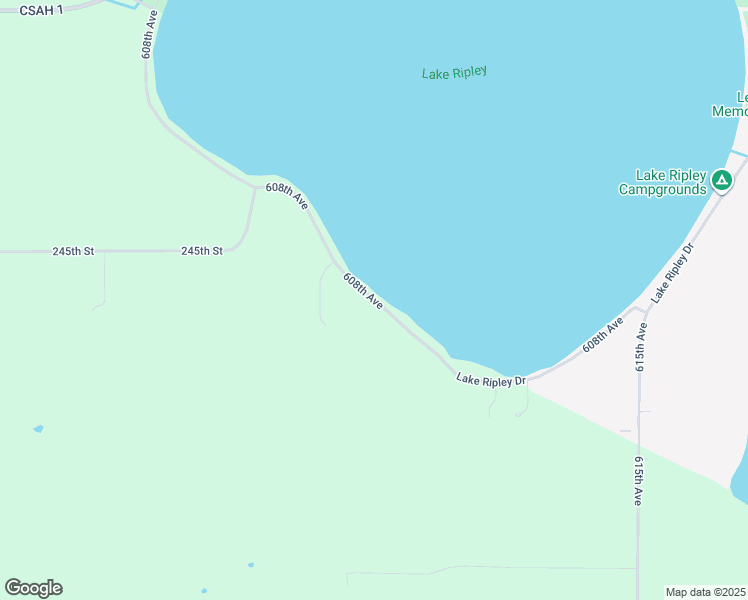 map of restaurants, bars, coffee shops, grocery stores, and more near Lake Ripley Drive in Litchfield