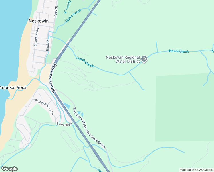 map of restaurants, bars, coffee shops, grocery stores, and more near 5350 South Fairway Road in Neskowin