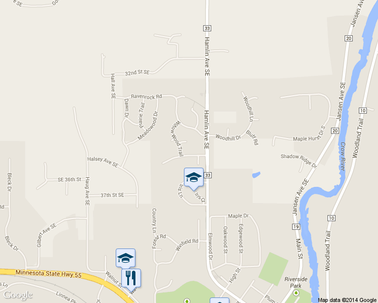 map of restaurants, bars, coffee shops, grocery stores, and more near 5231 Meadow Lakes Trail in Rockford