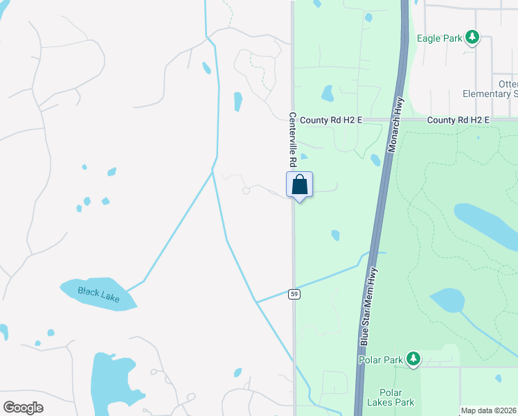 map of restaurants, bars, coffee shops, grocery stores, and more near 5232 County Highway 59 in North Oaks