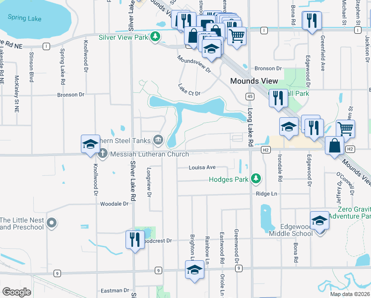 map of restaurants, bars, coffee shops, grocery stores, and more near 2669 Scotland Court in Saint Paul