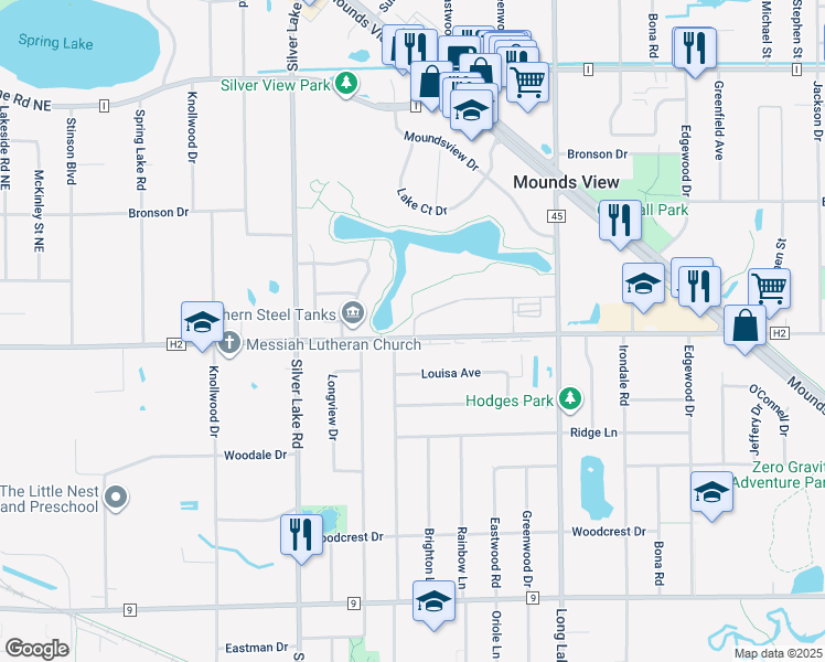 map of restaurants, bars, coffee shops, grocery stores, and more near 2653 Scotland Court in Saint Paul