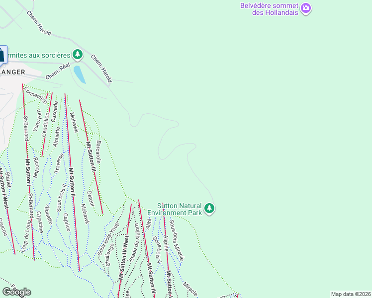 map of restaurants, bars, coffee shops, grocery stores, and more near 555 Chemin Réal in Sutton