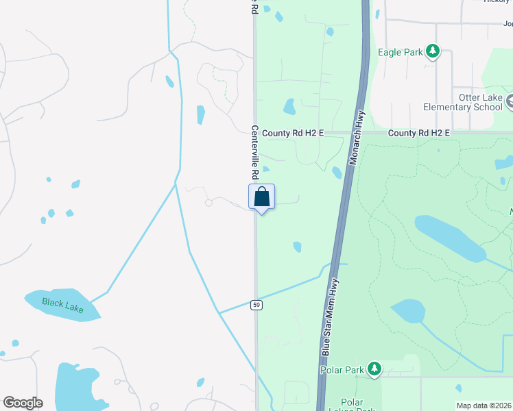 map of restaurants, bars, coffee shops, grocery stores, and more near 5300 County Highway 59 in North Oaks