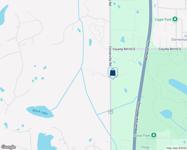 map of restaurants, bars, coffee shops, grocery stores, and more near 5300 County Highway 59 in North Oaks