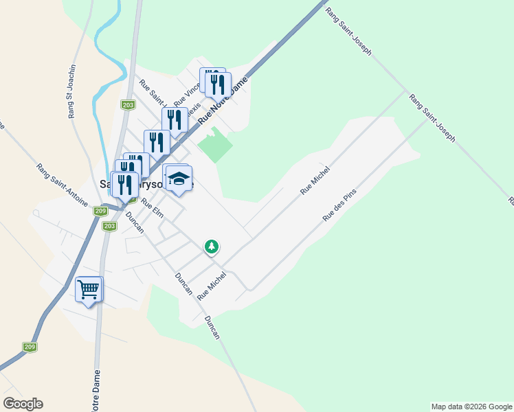 map of restaurants, bars, coffee shops, grocery stores, and more near 39 Rue Jean-François in Saint-Chrysostome