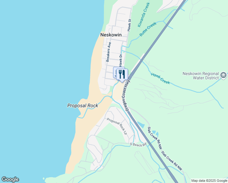 map of restaurants, bars, coffee shops, grocery stores, and more near 48990 U.S. 101 South in Neskowin