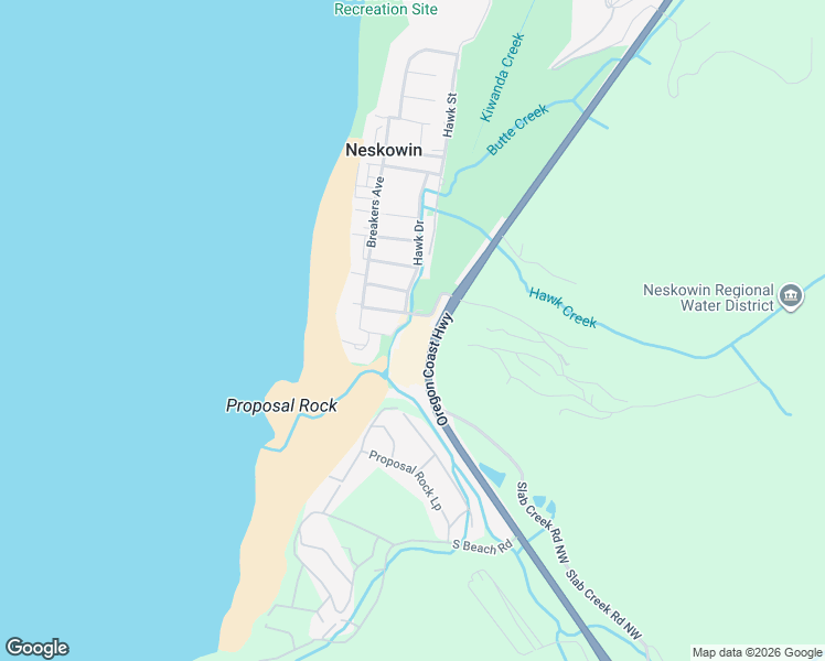 map of restaurants, bars, coffee shops, grocery stores, and more near 48990 U.S. 101 South in Neskowin