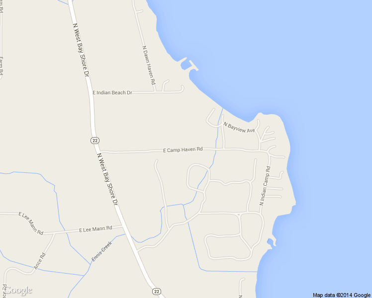map of restaurants, bars, coffee shops, grocery stores, and more near East Camp Haven Road in Northport