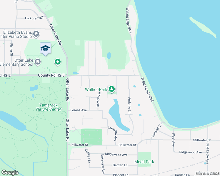 map of restaurants, bars, coffee shops, grocery stores, and more near 1667 Ross Lane in White Bear Lake