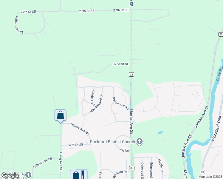 map of restaurants, bars, coffee shops, grocery stores, and more near 8091 Ravenrock Road in Rockford