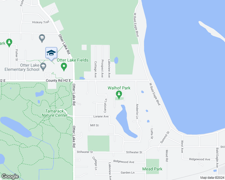 map of restaurants, bars, coffee shops, grocery stores, and more near 1667 Ross Lane in White Bear Lake