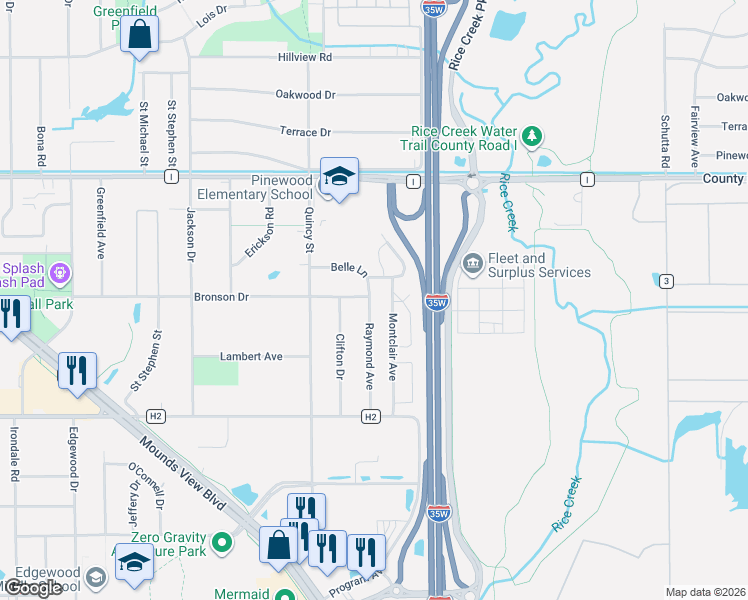 map of restaurants, bars, coffee shops, grocery stores, and more near 4006 Glenhaven Lane in Saint Paul