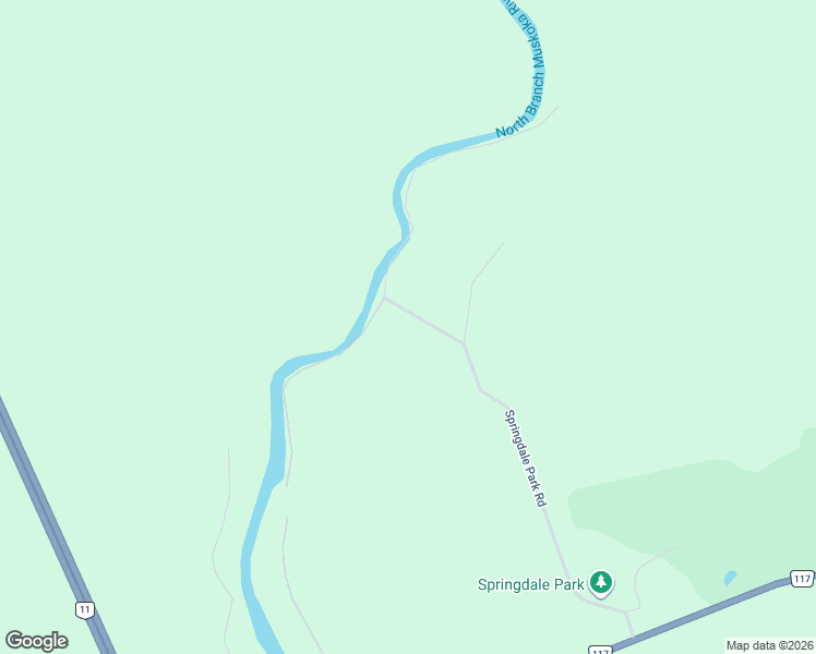 map of restaurants, bars, coffee shops, grocery stores, and more near 1136 Springdale Park Road in Bracebridge