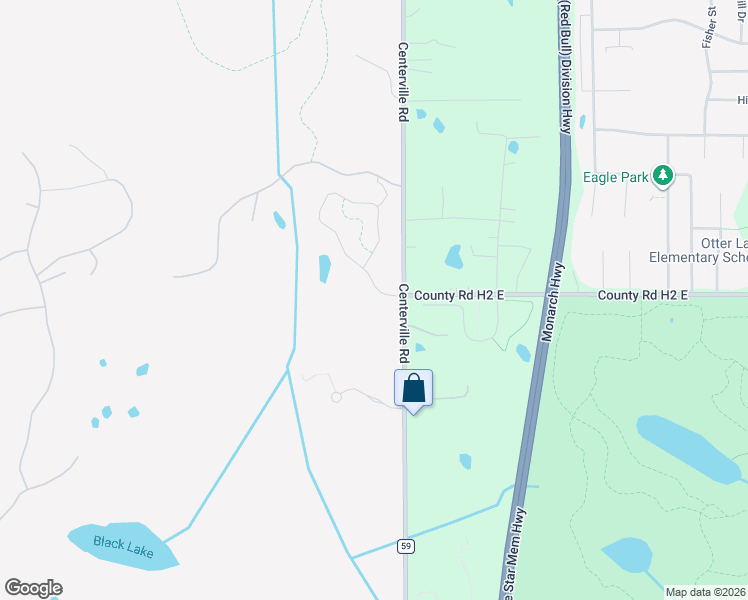 map of restaurants, bars, coffee shops, grocery stores, and more near 5301-5555 Centerville Road in North Oaks