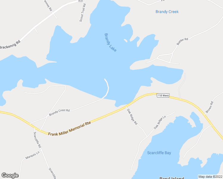 map of restaurants, bars, coffee shops, grocery stores, and more near 1066 Brandy Crest Road in Port Carling