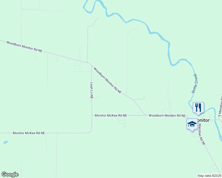 map of restaurants, bars, coffee shops, grocery stores, and more near 14604 Woodburn Monitor Road Northeast in Woodburn