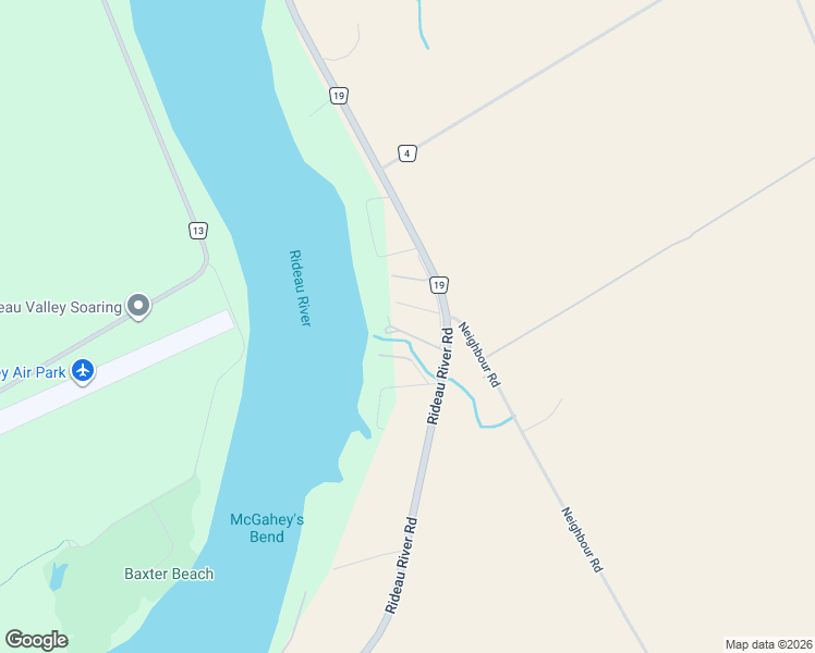 map of restaurants, bars, coffee shops, grocery stores, and more near 3740 River Road in Kemptville