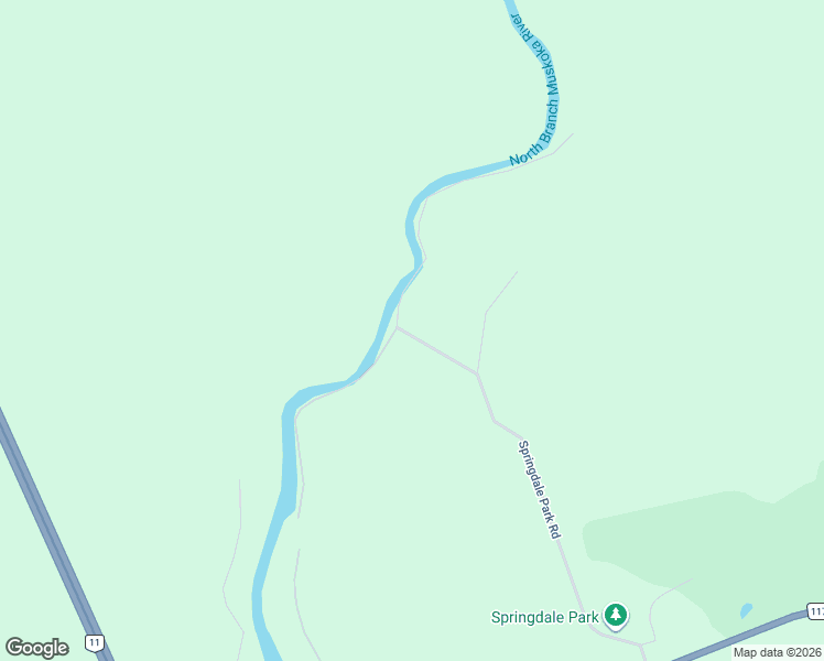 map of restaurants, bars, coffee shops, grocery stores, and more near 1136 Springdale Park Road in Bracebridge