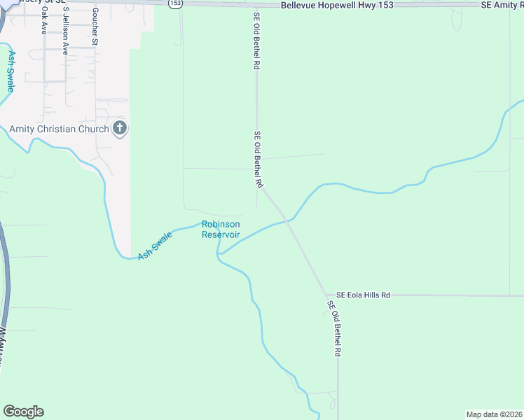 map of restaurants, bars, coffee shops, grocery stores, and more near 21200 Southeast Old Bethel Road in Amity