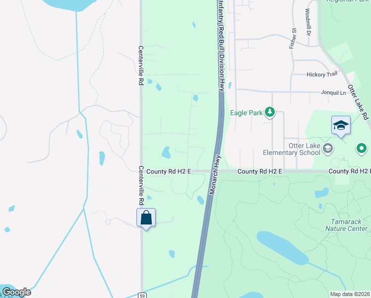 map of restaurants, bars, coffee shops, grocery stores, and more near 1118 Mehegan Lane in Vadnais Heights