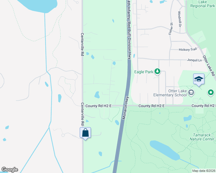 map of restaurants, bars, coffee shops, grocery stores, and more near 1118 Mehegan Lane in Vadnais Heights