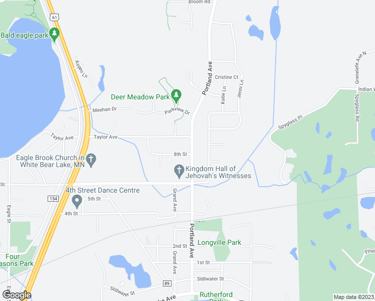 map of restaurants, bars, coffee shops, grocery stores, and more near 2587 8th Street in White Bear Lake