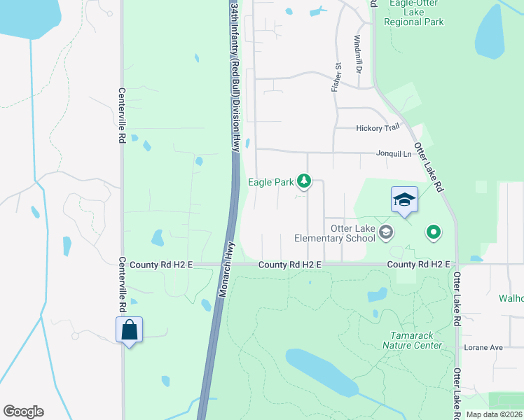 map of restaurants, bars, coffee shops, grocery stores, and more near 5466 Otter View Court in White Bear Lake