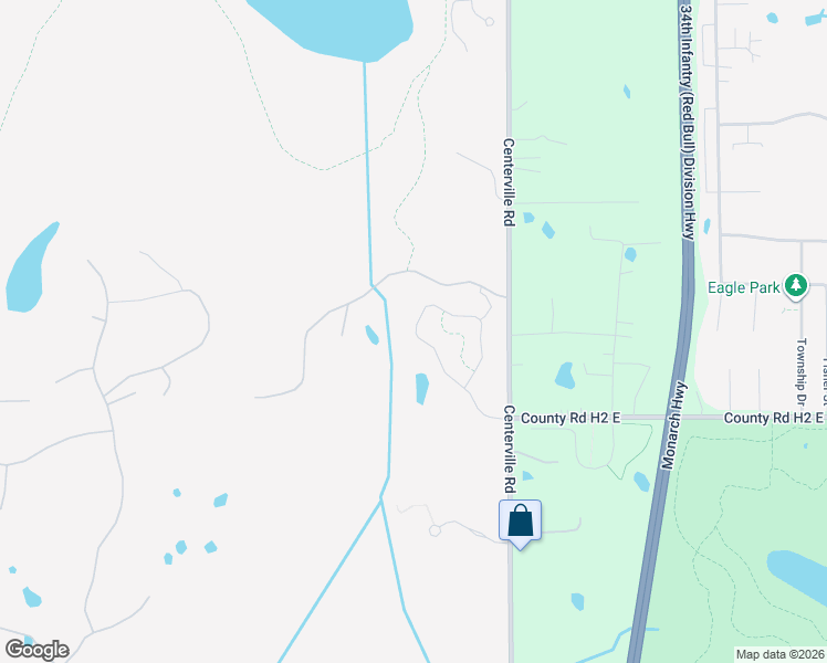 map of restaurants, bars, coffee shops, grocery stores, and more near 5383 County Highway 59 in North Oaks