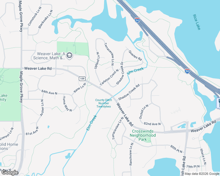 map of restaurants, bars, coffee shops, grocery stores, and more near 8356 Shadow Creek Drive in Osseo