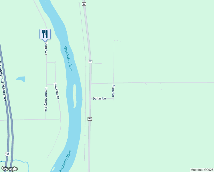 map of restaurants, bars, coffee shops, grocery stores, and more near 154421 Alamo Road in Merrill