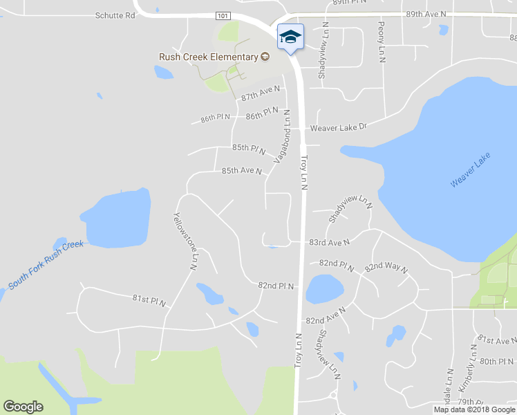 map of restaurants, bars, coffee shops, grocery stores, and more near 8425 Vagabond Court North in Osseo