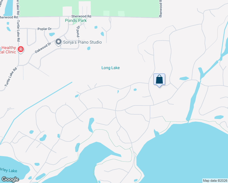 map of restaurants, bars, coffee shops, grocery stores, and more near 10 South Long Lake Trail in North Oaks