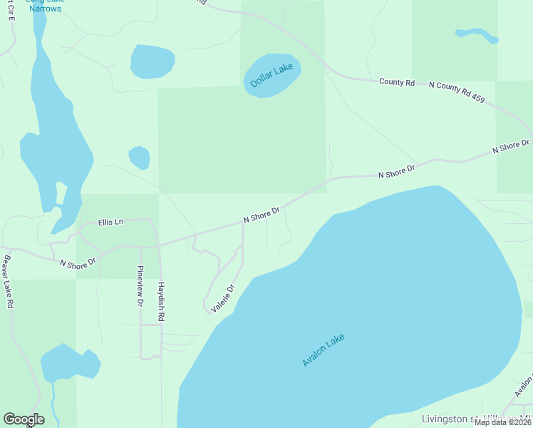 map of restaurants, bars, coffee shops, grocery stores, and more near North Shore Drive in Hillman