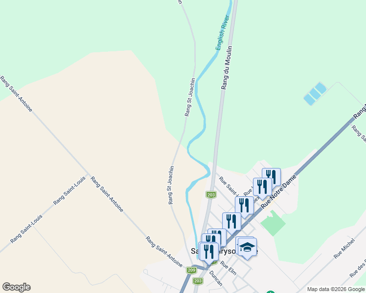 map of restaurants, bars, coffee shops, grocery stores, and more near 48 Rang du Moulin in Saint-Chrysostome