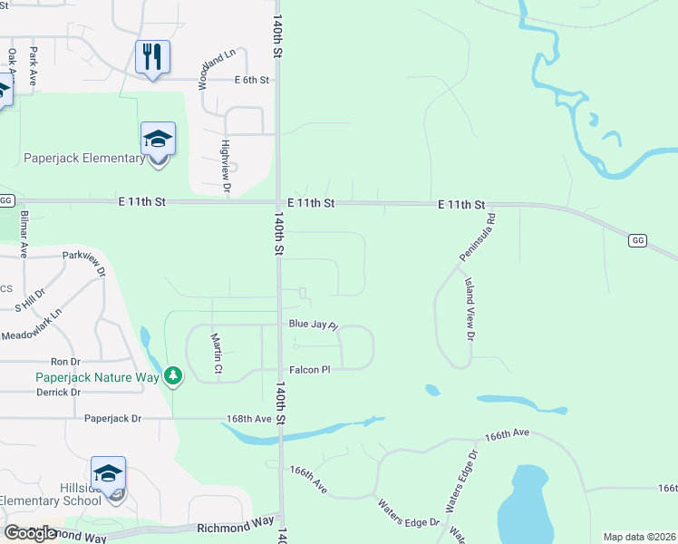 map of restaurants, bars, coffee shops, grocery stores, and more near 1415 County Road GG in New Richmond