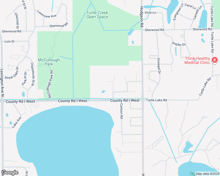 map of restaurants, bars, coffee shops, grocery stores, and more near 5563 Alameda Street in Shoreview