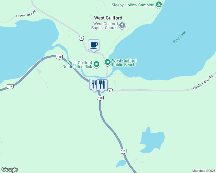 map of restaurants, bars, coffee shops, grocery stores, and more near 1017 Eagle Lake Road in Haliburton