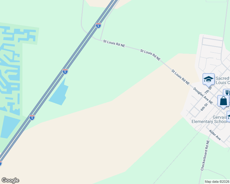 map of restaurants, bars, coffee shops, grocery stores, and more near 7526 Saint Louis Road Northeast in Gervais
