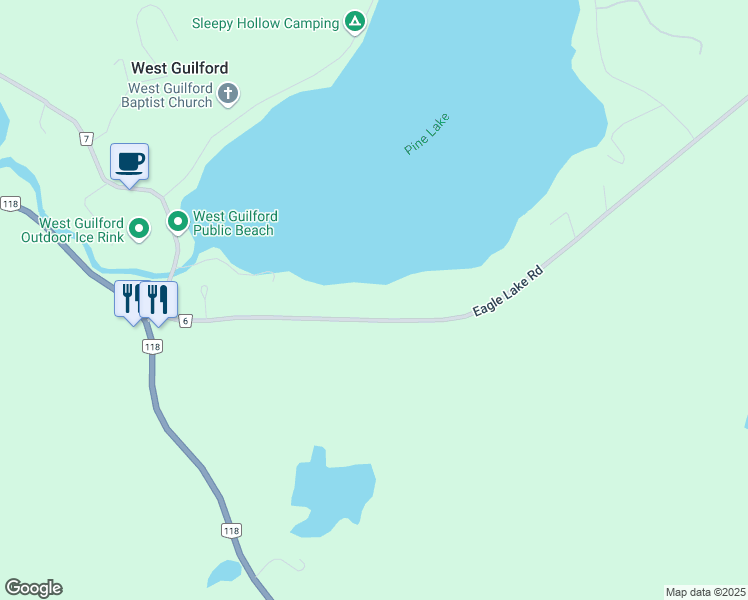 map of restaurants, bars, coffee shops, grocery stores, and more near 1165 Eagle Lake Road in Haliburton