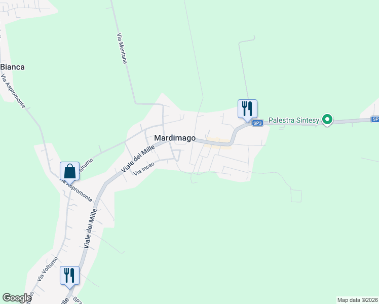 map of restaurants, bars, coffee shops, grocery stores, and more near 388 Viale dei Mille in Mardimago