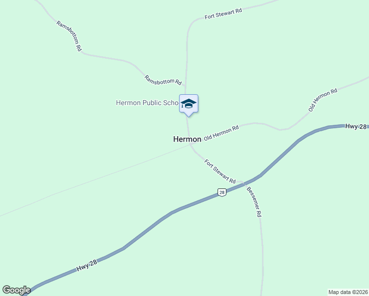 map of restaurants, bars, coffee shops, grocery stores, and more near 122 Fort Stewart Road in Bancroft