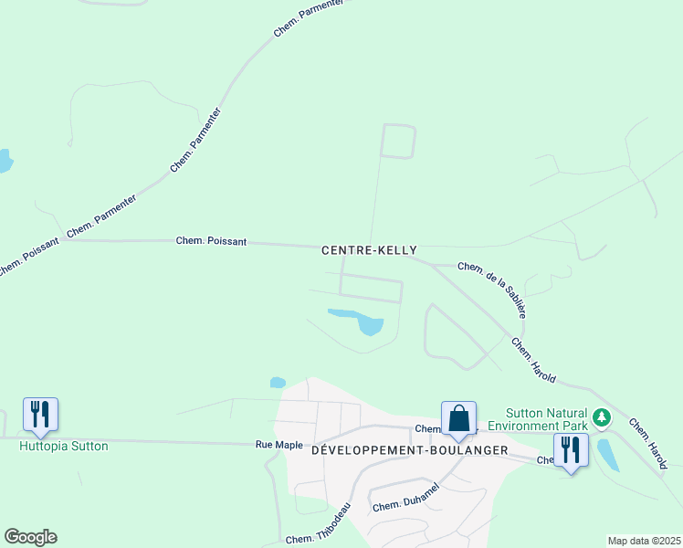 map of restaurants, bars, coffee shops, grocery stores, and more near Chemin du Lac Kelly in Sutton