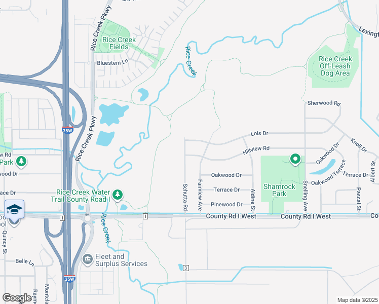 map of restaurants, bars, coffee shops, grocery stores, and more near 5665 Schutta Road in Shoreview