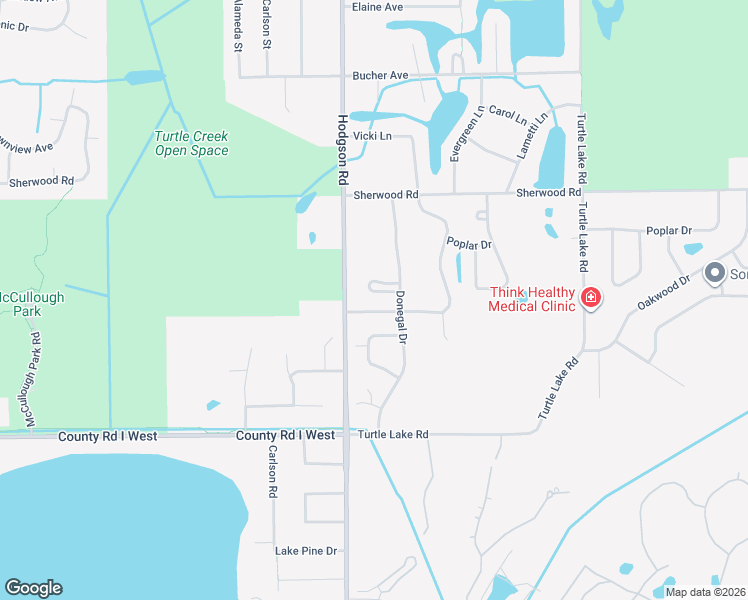 map of restaurants, bars, coffee shops, grocery stores, and more near 5663 Donegal Court in Shoreview